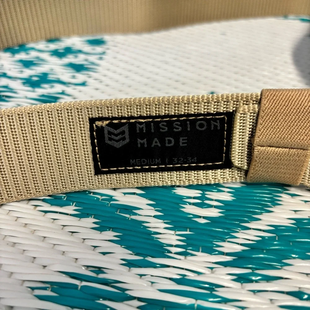 Mission Made Tactical Nylon Belt Tan Khaki Size M 32-34 Military EDC